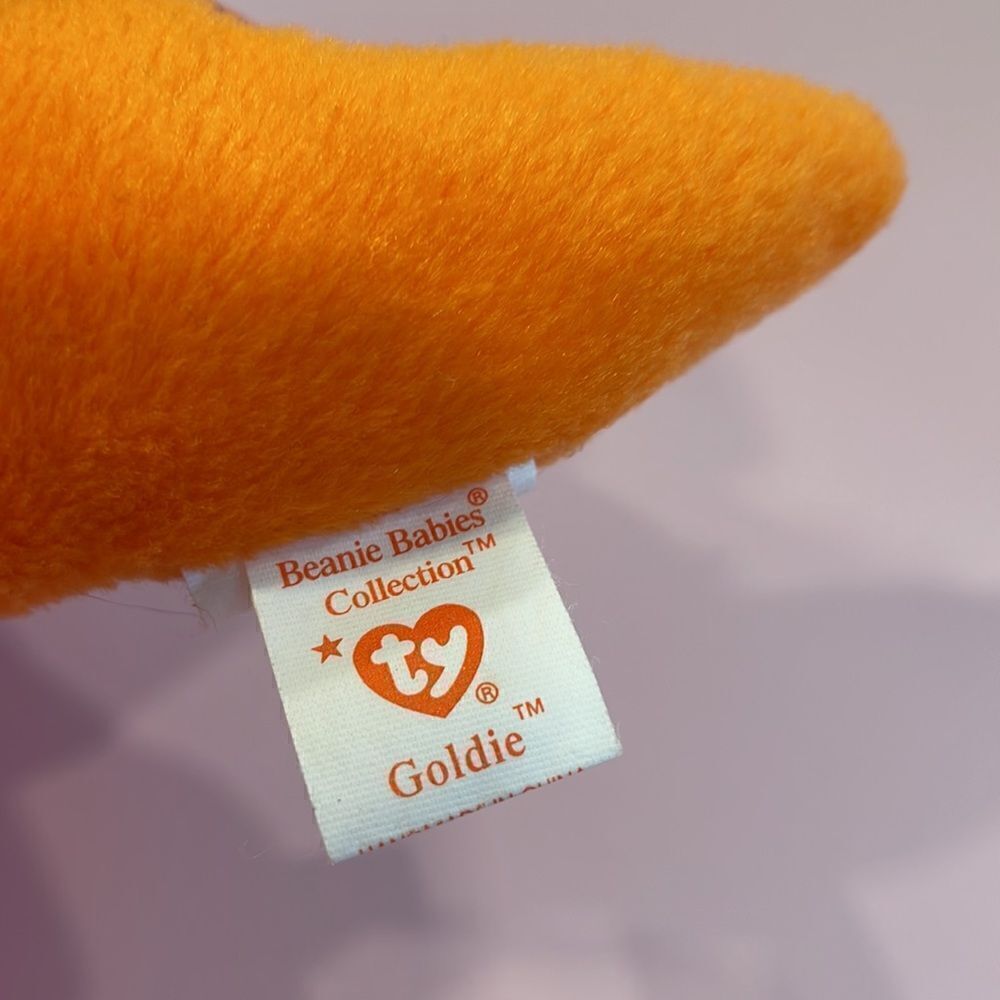 1993 Ty Original Beanie Baby Goldie the Goldfish PVC Pellets Great Used Conditio - Picture 6 of 7